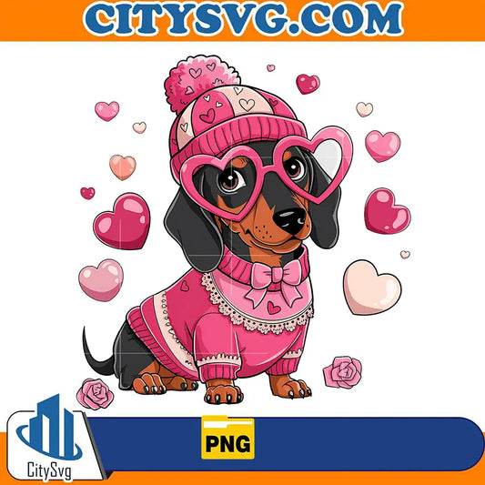 ValentineDachshundDogPng