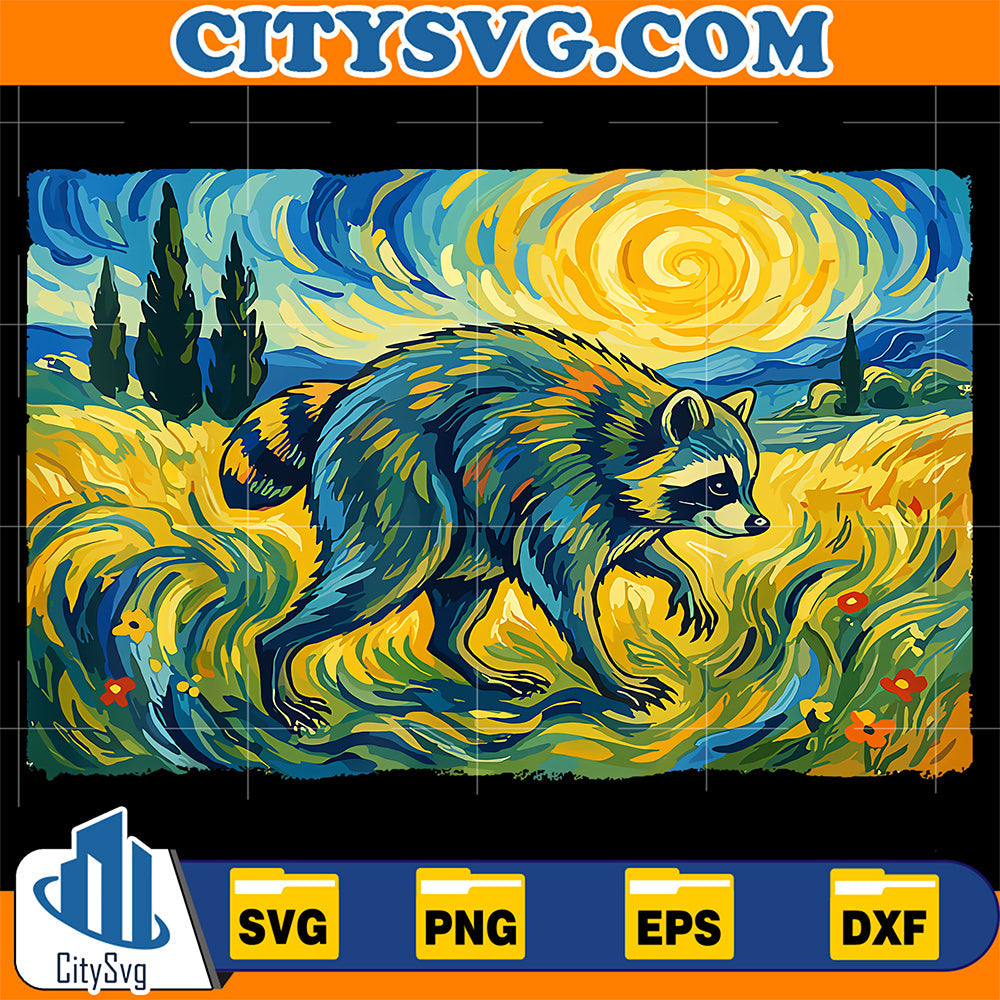 Van-Gogh-Jimothy-Raccoon-Animal-Svg