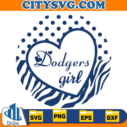 Los Angeles Dodgers Girl Svg