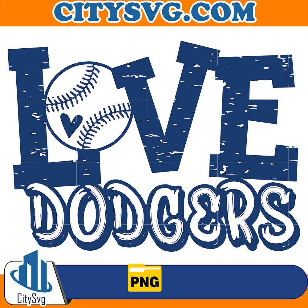 Love Dodgers Svg