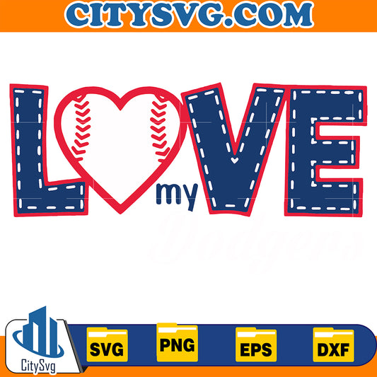 Love My Dodgers Svg