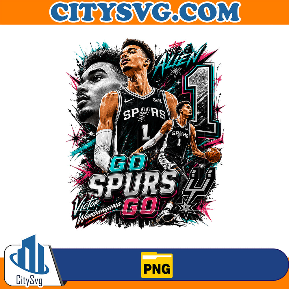 Victor-Wembanyama-The-Alien-Go-Spurs-Go-Number-1-Png