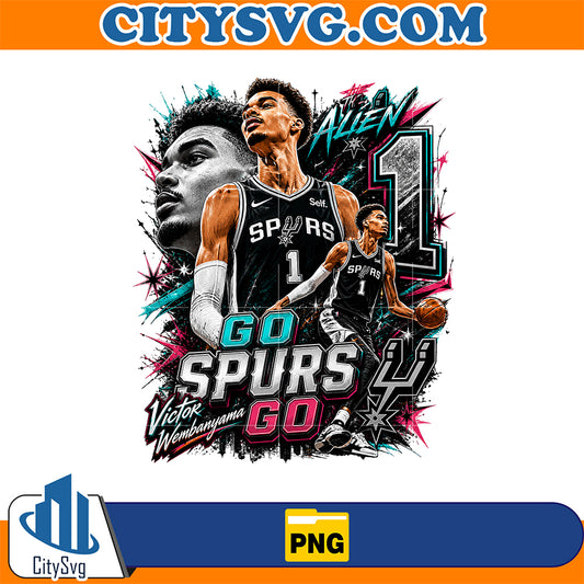 Victor-Wembanyama-The-Alien-Go-Spurs-Go-Number-1-Png