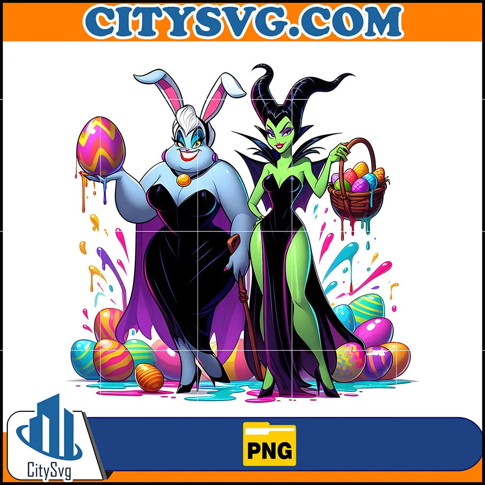 Villain Couple Cartoon Easter Png, Happy Easter Day Png, Funny Chibi E ...
