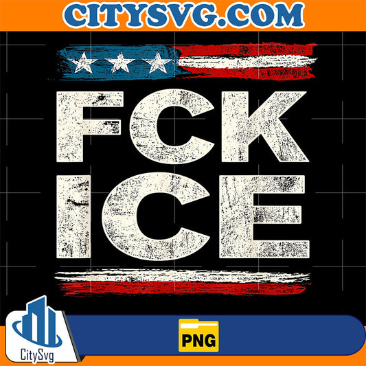 Vintage Fck ICE US Flag Distressed Png CitySvg
