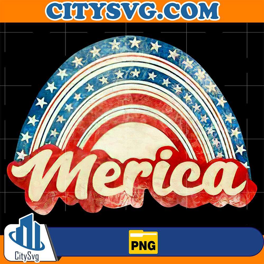Vintage-Rainbow-America-4th-Of-July-Png