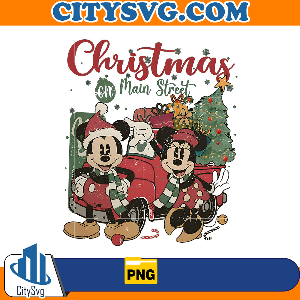 Vintage Disney Christmas On Main Street Png