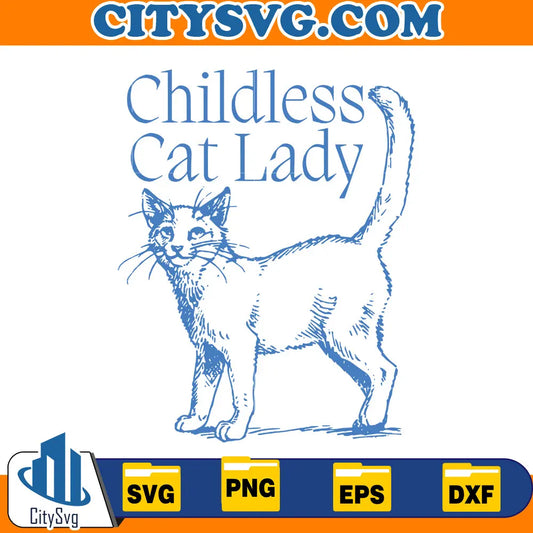 Vintage Kamala Childless Cat Lady SVG CitySvg