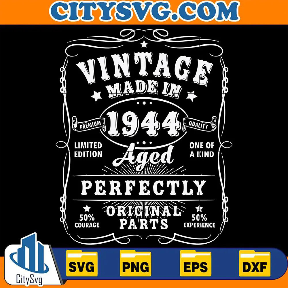 VintageMadeIn1944AgedPerfectlyOriginalPartsSvg