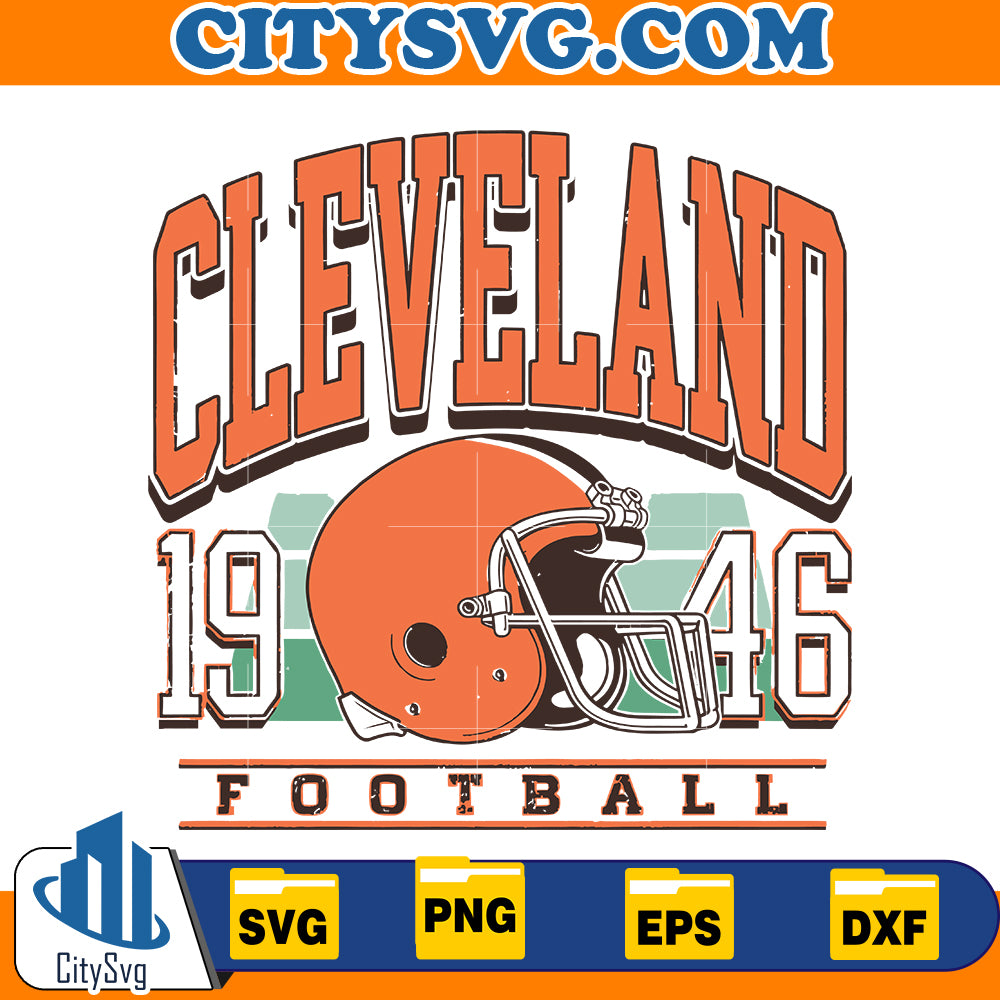 Vintage Style Cleveland Football Svg