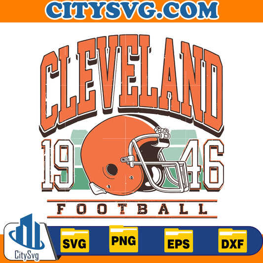 Vintage Style Cleveland Football Svg