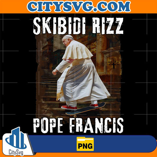 Viva-Il-Papa-Pope-Francis-Skibidi-Rizz-Skateboard-Png