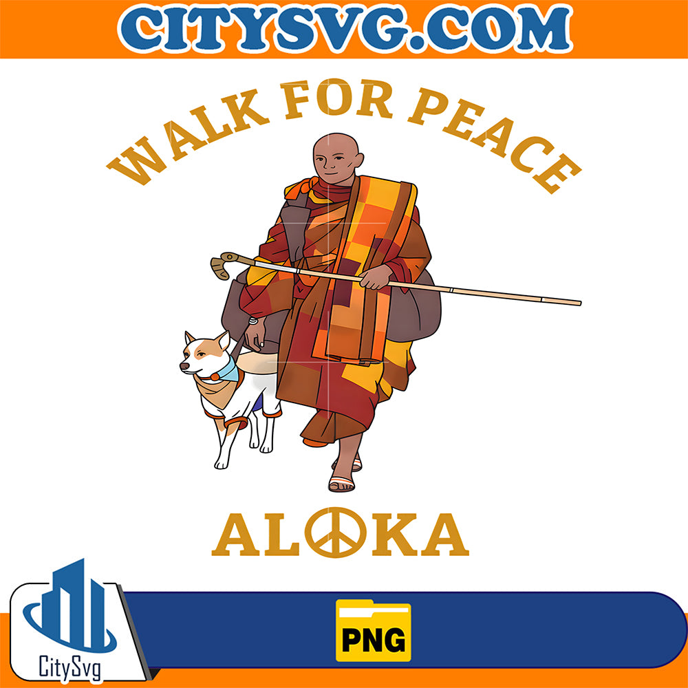 Walk-For-Peace-Monks-With-Aloka-Dog-Png-2