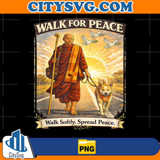 Walk-For-Peace-Monks-With-Aloka-The-Peace-Dog-Png