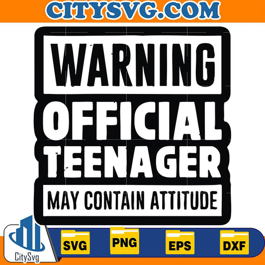 WarningOfficialTeenagerMayContainAttitudeSvg