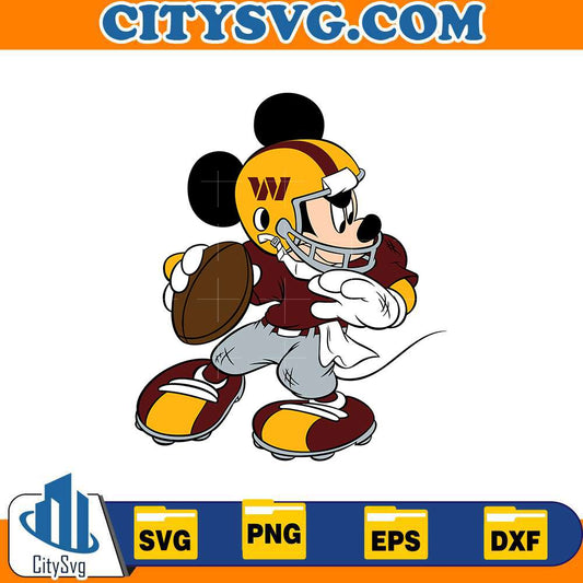 Washington Commanders Mickey Svg CitySvg