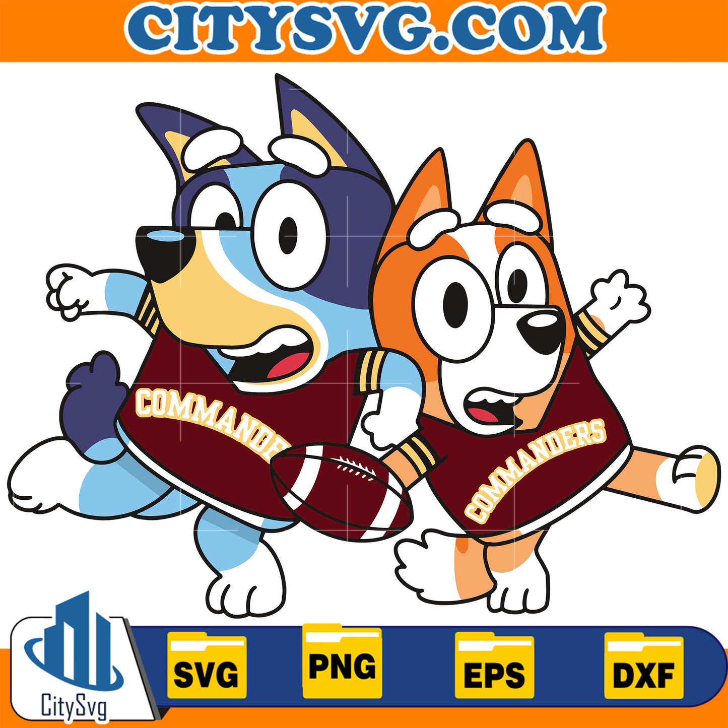 Bluey Washington Commanders Svg