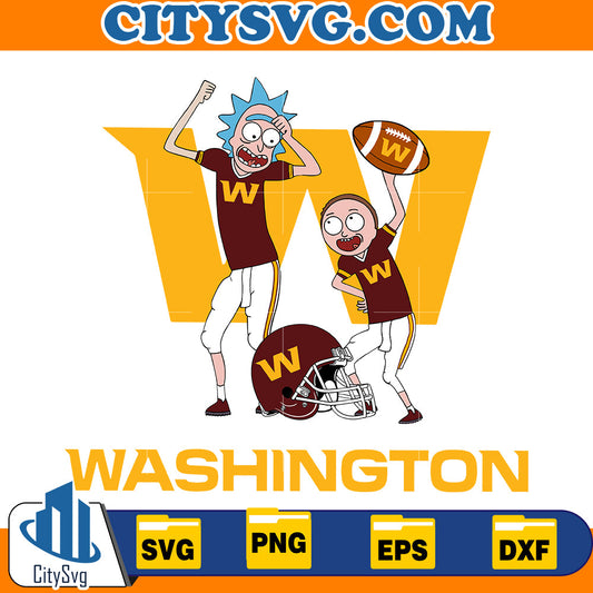 Rick and Morty Washington Commanders Svg