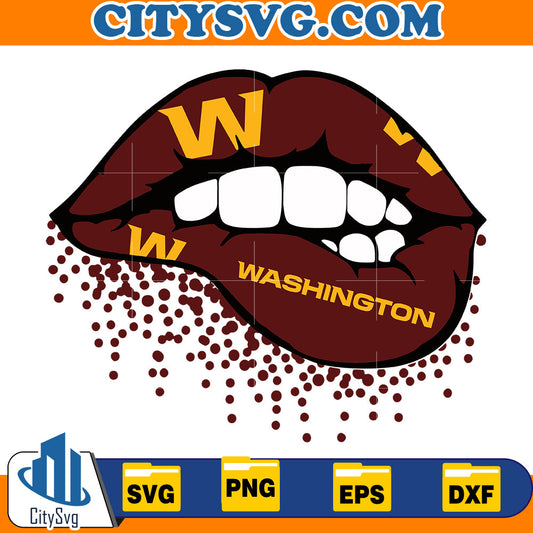 Lips Washington Commanders Svg