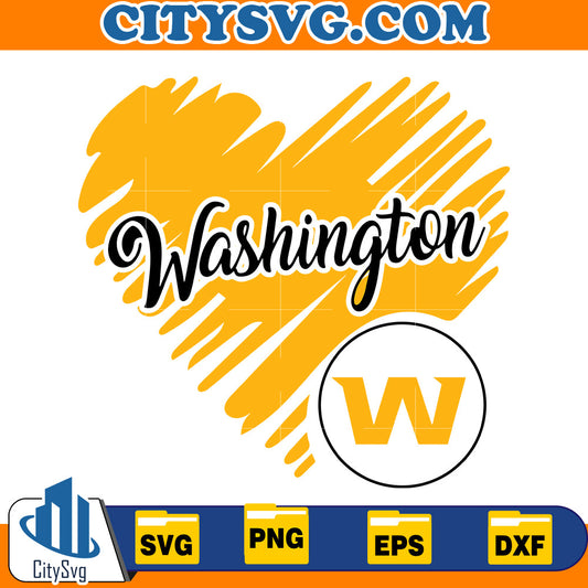 Heart Washington Commanders Svg