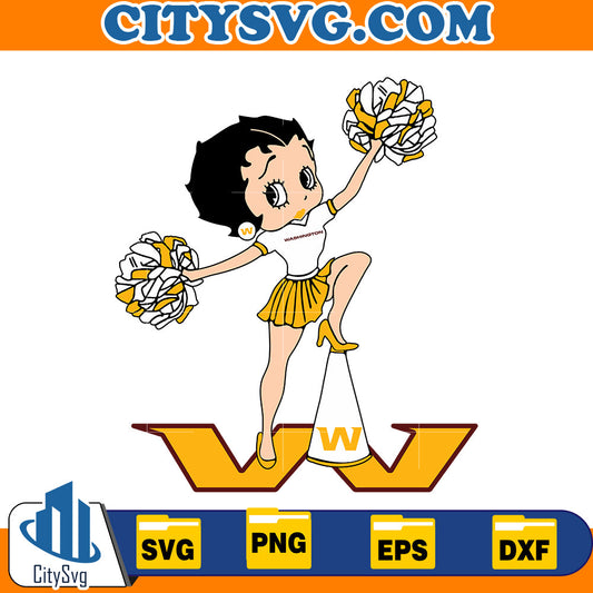 Betty Boop Washington Commanders Svg