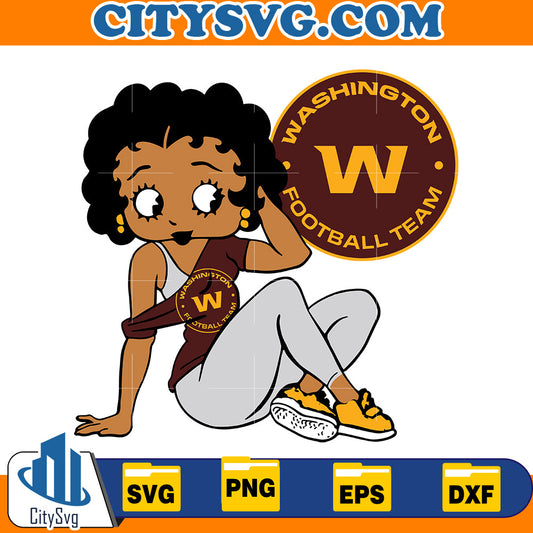 Betty Boop Washington Commanders Svg