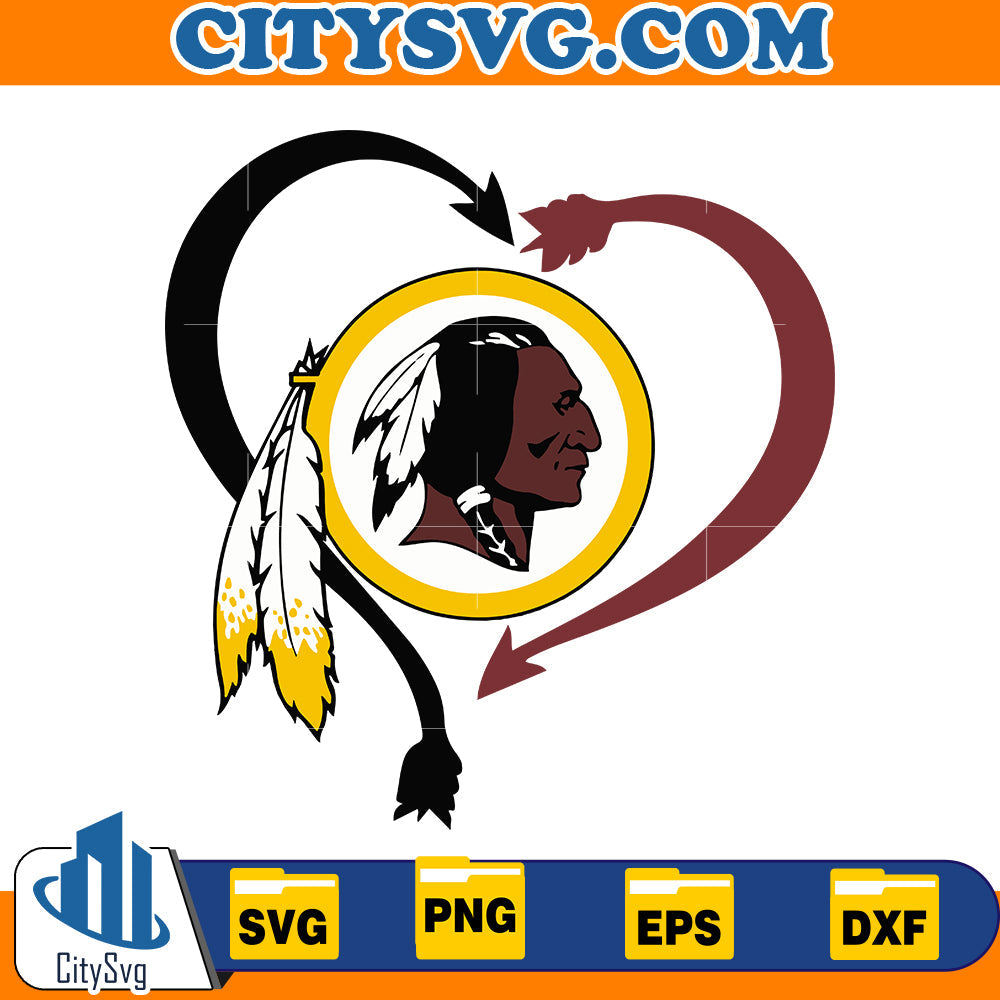 Heart Washington Commanders Svg