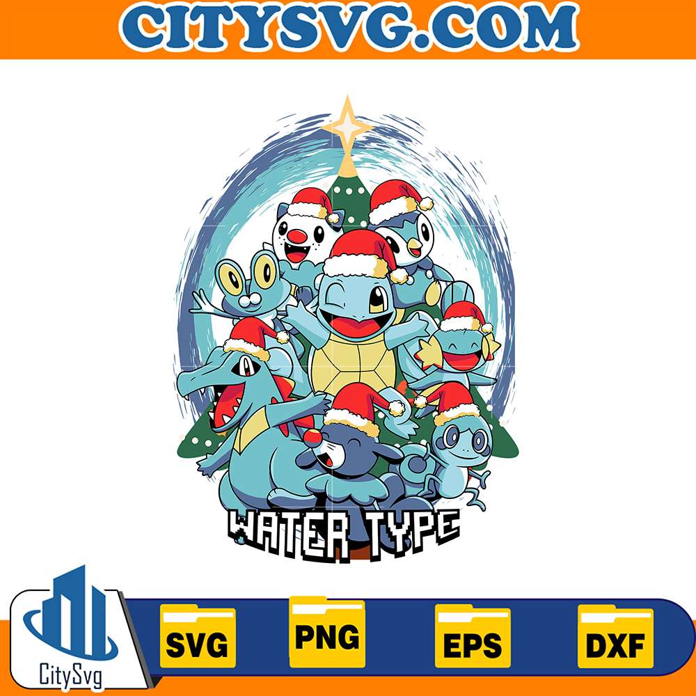 WaterTypePokemonSquirtleChristmasSvg