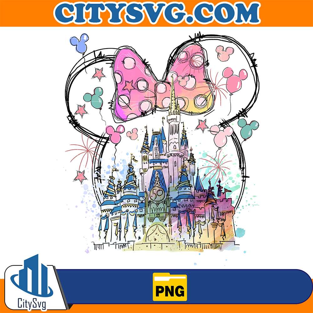 Watercolor-Castle-Minnie-Mouse-Era-Png