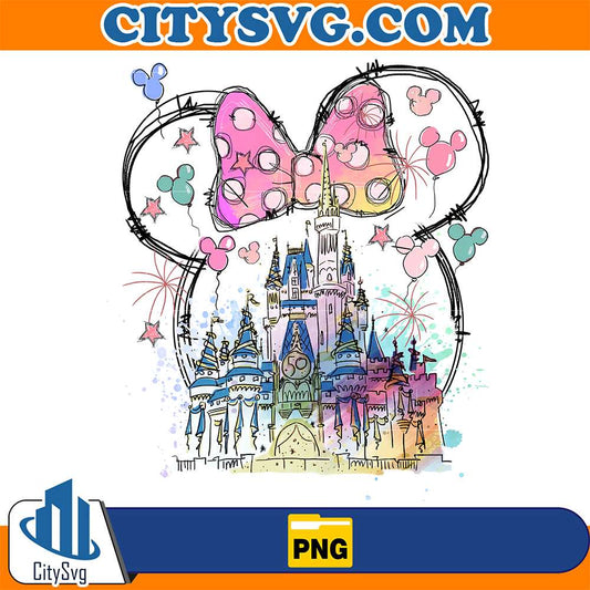 Watercolor-Castle-Minnie-Mouse-Era-Png