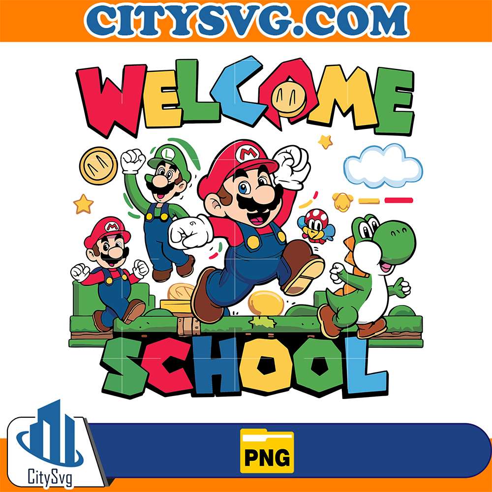 Welcome-Back-To-School-Super-Mario-Png