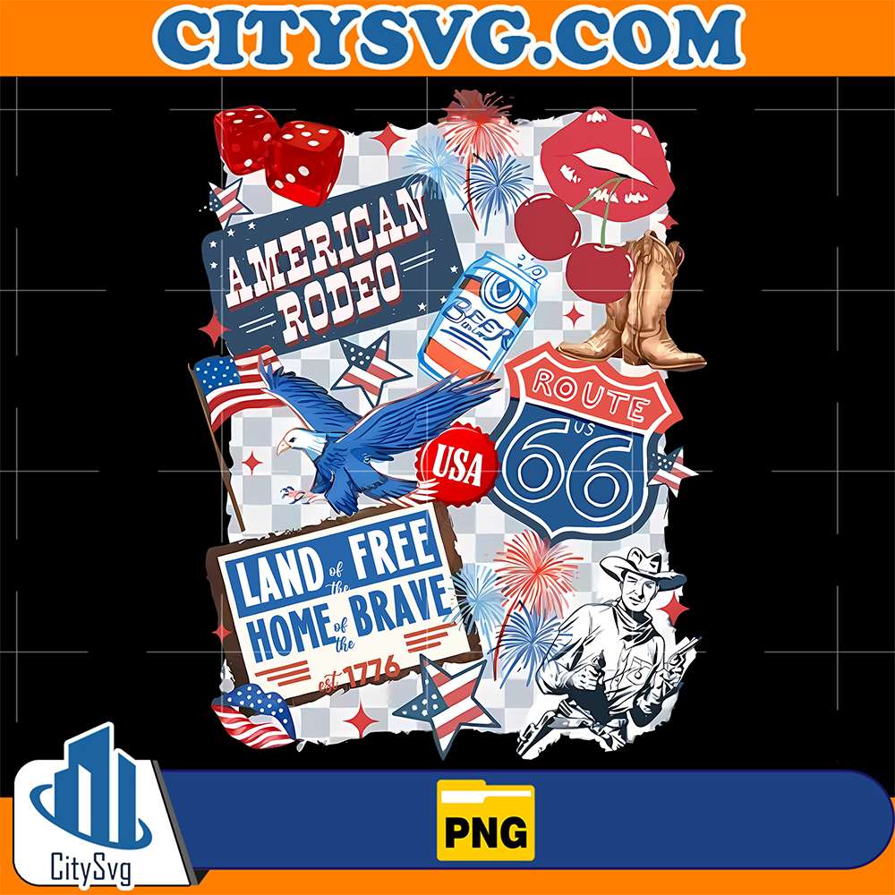 Western-Collage-4th-of-July-Png