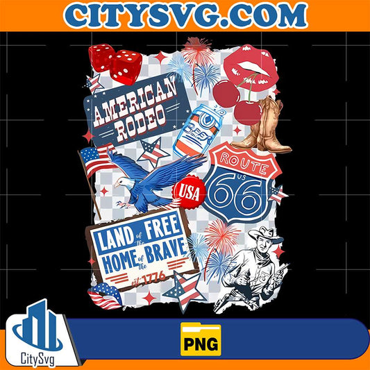 Western-Collage-4th-of-July-Png