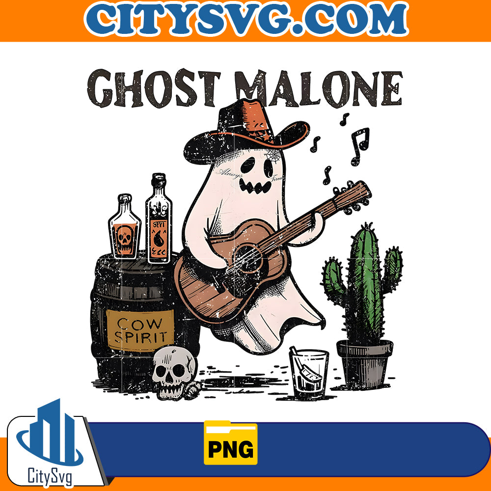 Western Halloween Ghost Malone Guitar Png