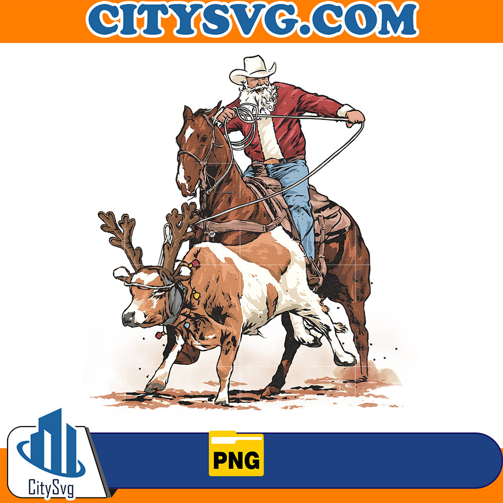 WesternRopingSantaPulloverChristmasPng_1