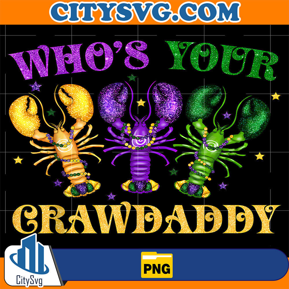 Whos-Your-Crawdaddy-Crawfish-Jester-Beads-Mardi-Gras-Png
