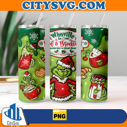 WhovilleBed_BreaklastGrinch20oz3DInflatedTumblerWrapChristmasPng