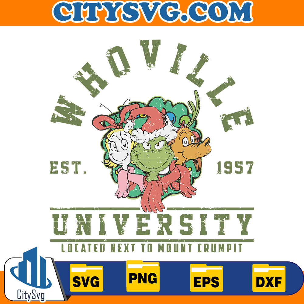 Whoville University Vintage Style Svg