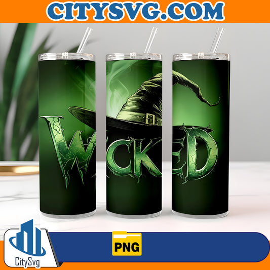 Wicked 20oz Skinny Tumbler Wrap Png