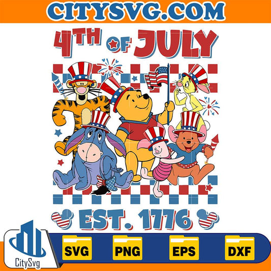 Winnie-The-Pooh-4th-Of-July-Est-1776-Svg
