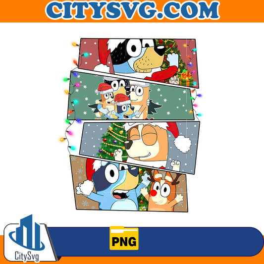 Bluey Family Christmas Png