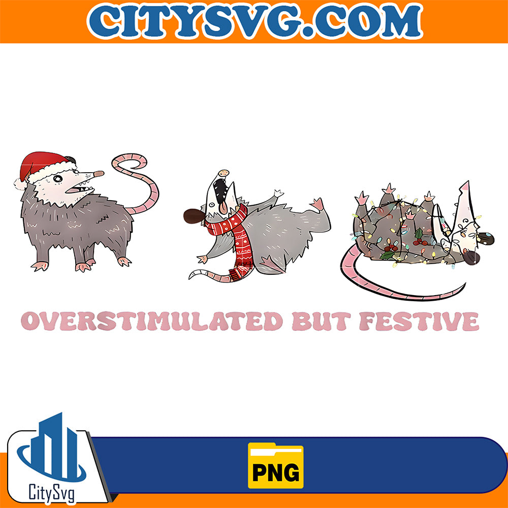 Xmas-Opossums-Overstimulated-But-Festive-Possum-Christmas-Png