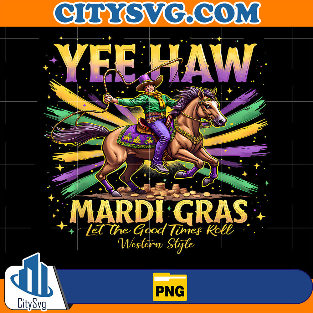 Yee-Haw-Western-Mardi-Gras-Png