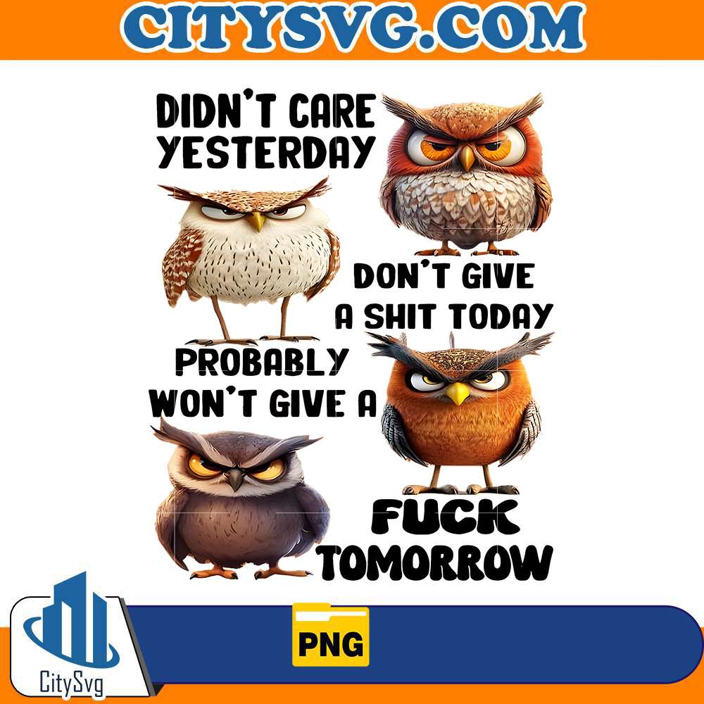 angry-owl-didn-t-care-yesterday-png