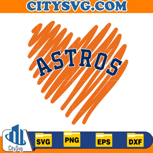 Heart Houston astros svg, Baseball Svg