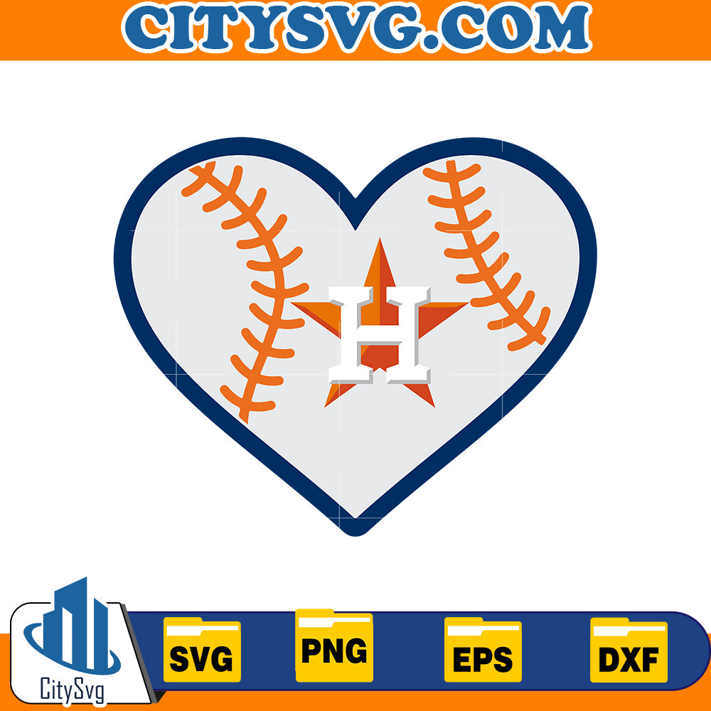 Heart Houston astros svg, Baseball Svg