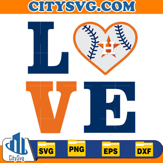 Love Houston astros svg, Baseball Svg