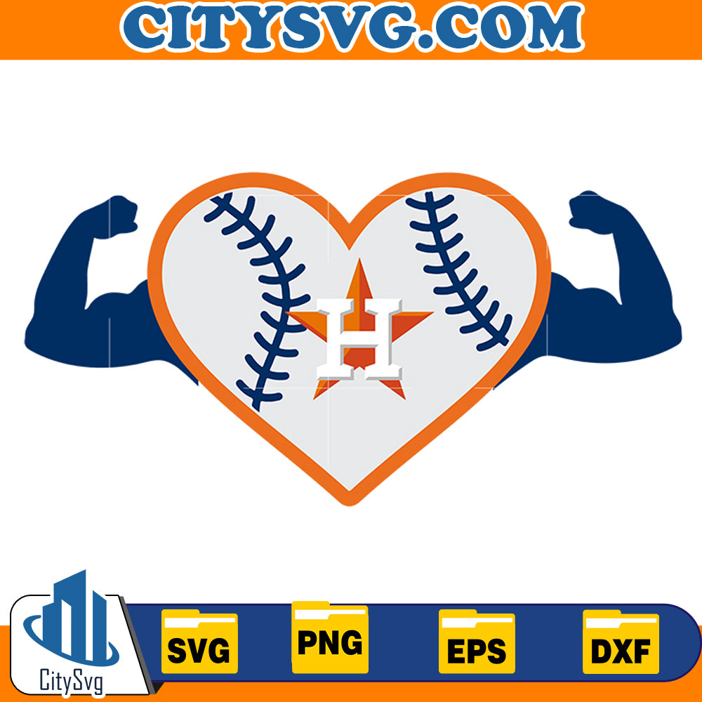 Super Heart Houston astros svg, Baseball SvG