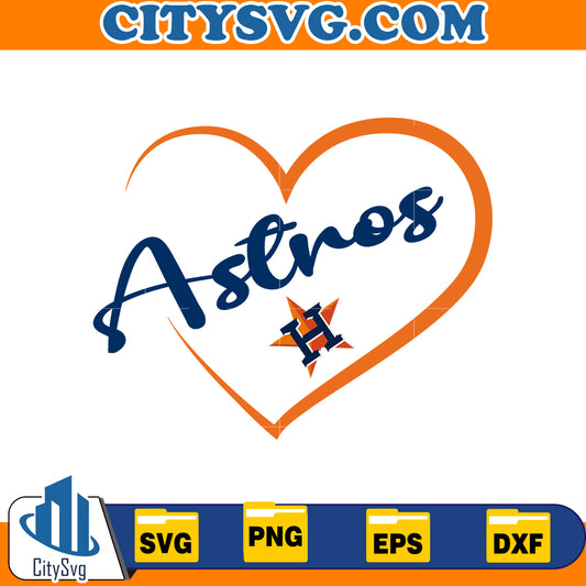 Heart Houston astros svg, Baseball Svg