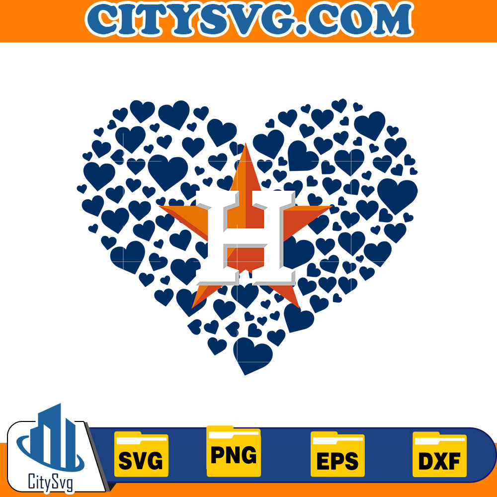 Heart Houston astros svg, Baseball Svg